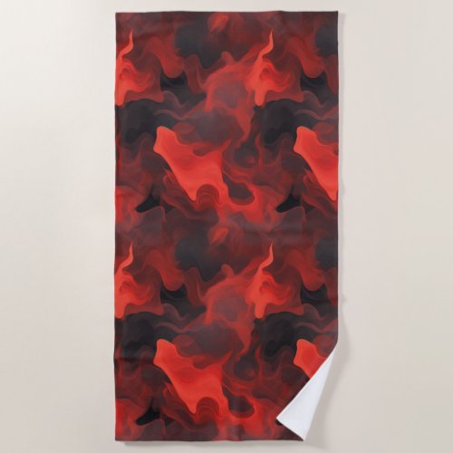 Crimson Fire Flow Beach Towel