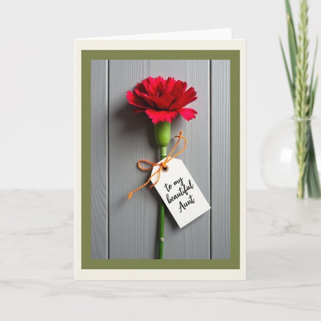 Crimson Floral Aunt Mothers Day Card (Front)