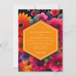 Crimson Floral Bloom Wedding Invitation