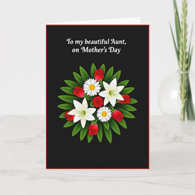 Crimson Floral Buds Card (Front)