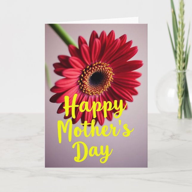 Crimson Floral Celebration Card (Front)