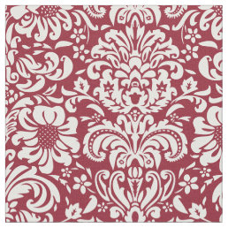 Crimson Floral Damask Fabric