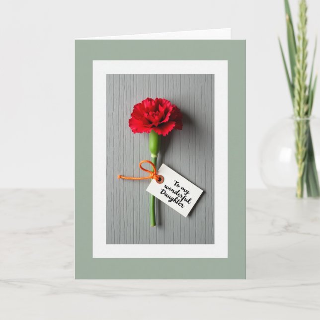 Crimson Floral Daughter Card (Front)