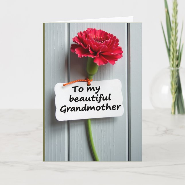 Crimson Floral Grandmother Card (Front)