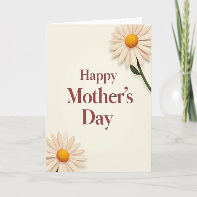 Crimson Floral Happy Day Card (Front)