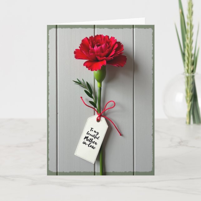 Crimson Floral Mother In Law Card (Front)