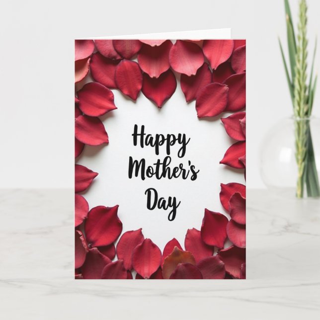 Crimson Floral Mothers Day Card (Front)