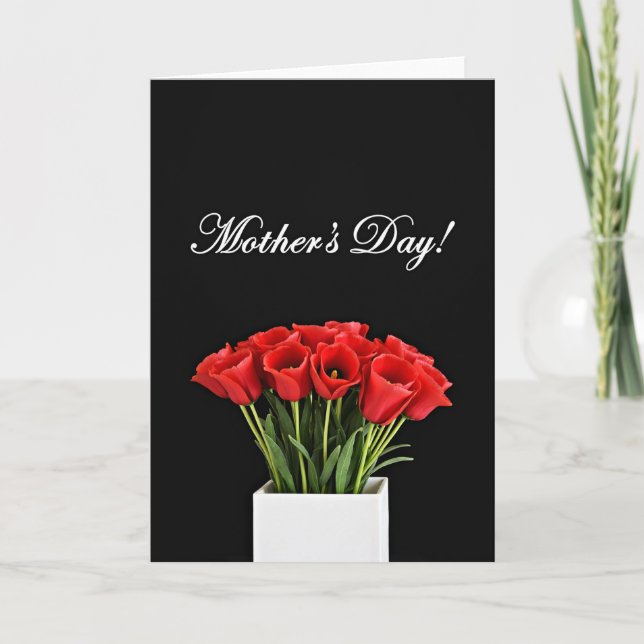 Crimson Floral Pattern Card (Front)