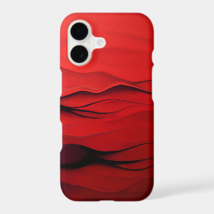 Crimson Flow – Abstract Red Waves of Motion iPhone 17 Case