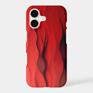 Crimson Flow – Abstract Red Waves of Motion iPhone 17 Case