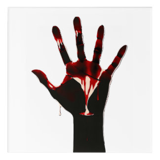 Crimson Flow – Graphic Hand Expression Acrylic Print