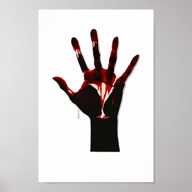 Crimson Flow – Graphic Hand Expression Poster (Front)