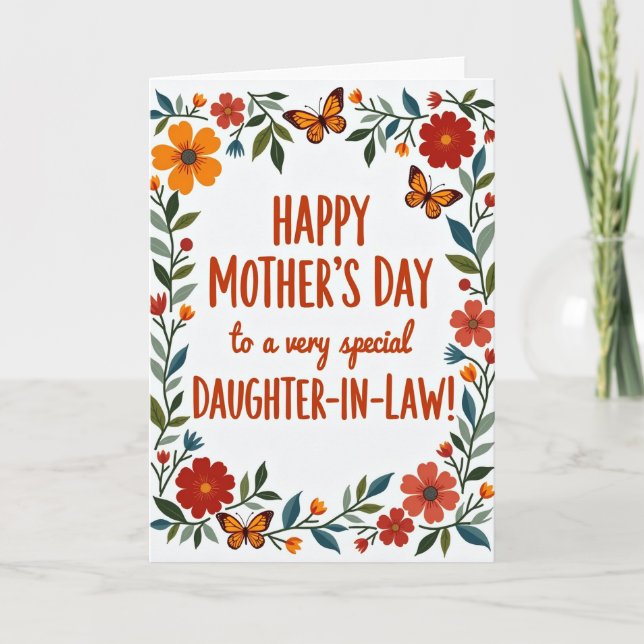 Crimson Flower Happy Card (Front)