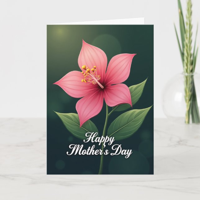 Crimson Flower Mothers Day Card (Front)