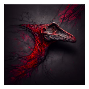 Crimson Fossil Unearthed - AI Genius Poster