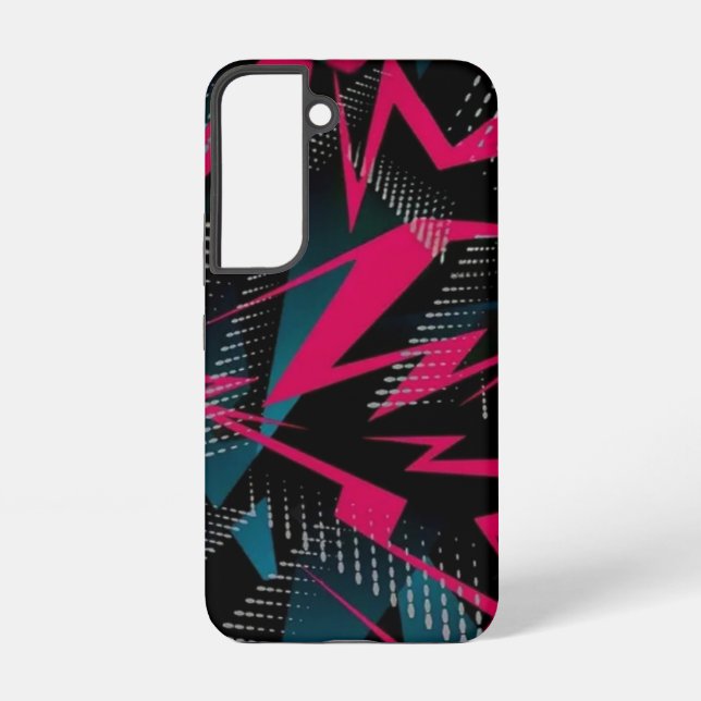 Crimson Fracture Abstract Red Energy Shards Samsung Galaxy Case (Back)