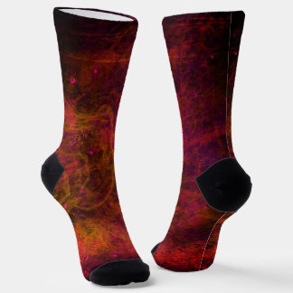 "Crimson Galaxy" Abstract Socks