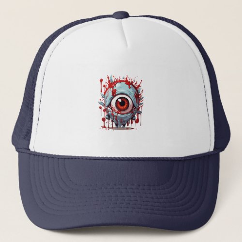 Crimson Gaze of Terror Trucker Hat