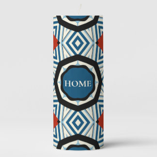 Crimson Geometric Glow Pillar Candle
