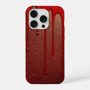 Crimson Glitter Drip Glow ✨ Luxury Red Sparkle iPhone 15 Pro Case
