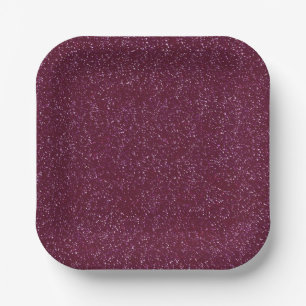 Crimson glitter paper plates