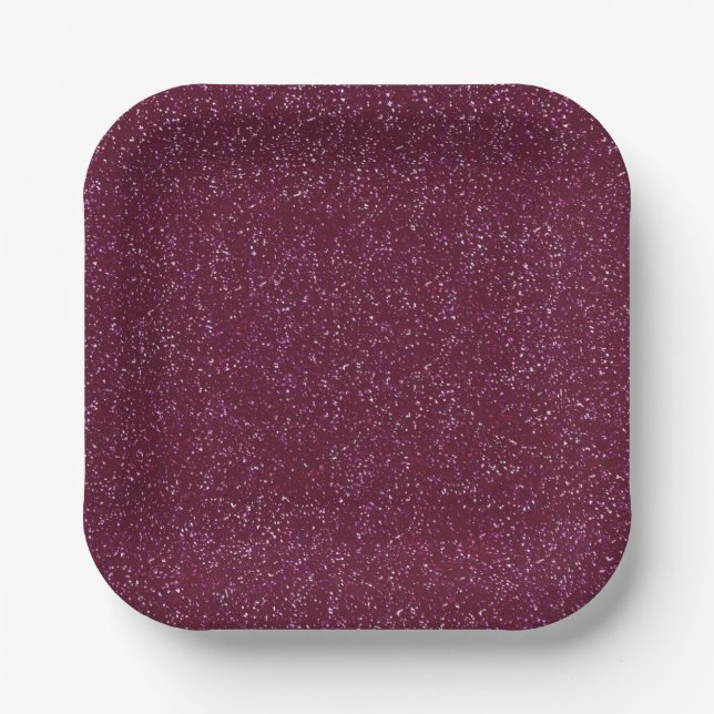 Crimson glitter paper plates (Front)