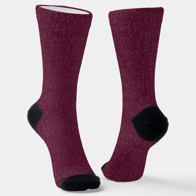 Crimson glitter socks (Angled)