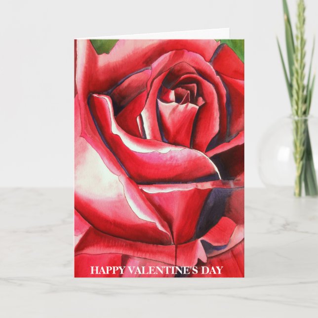 Crimson Glory Rose Valentine's Day card (Front)