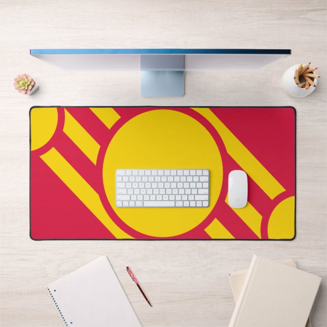Crimson & Gold Diagonal Crest Mat – Customizable (Office 1)