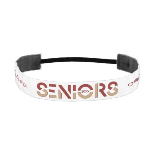 Crimson  Gold Two_Color Seniors Sliced Letters Athletic Headband