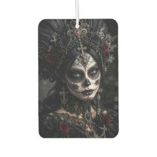 Crimson Gothic Calavera – Black Rose Air Freshener