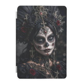 Crimson Gothic Calavera – Black Rose iPad Mini Cover