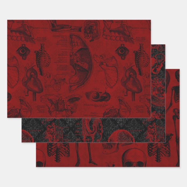 Crimson Gothic vampyre anatomy   Wrapping Paper Sheets (Set)