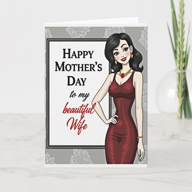 Crimson Gown Mothers Day Card (Front)