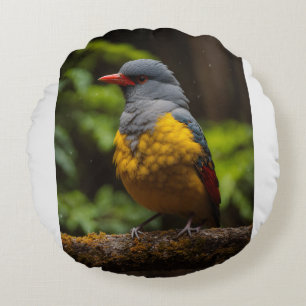 Crimson Grace – A Portrait in Droplets and Shadow Round Pillow