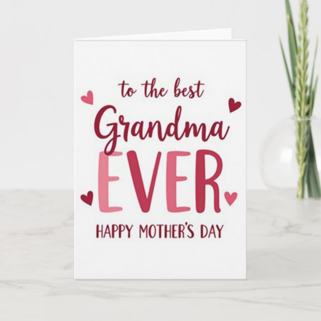 Crimson Grandma Mothers Day Card (Front)