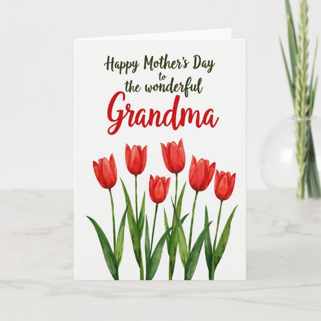 Crimson Grandmas Day Card (Front)