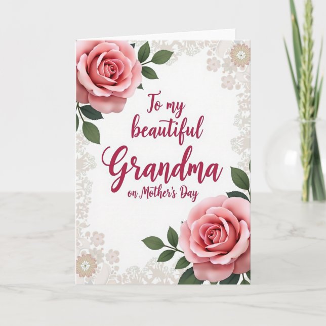 Crimson Grandmas Mothers Day Card (Front)