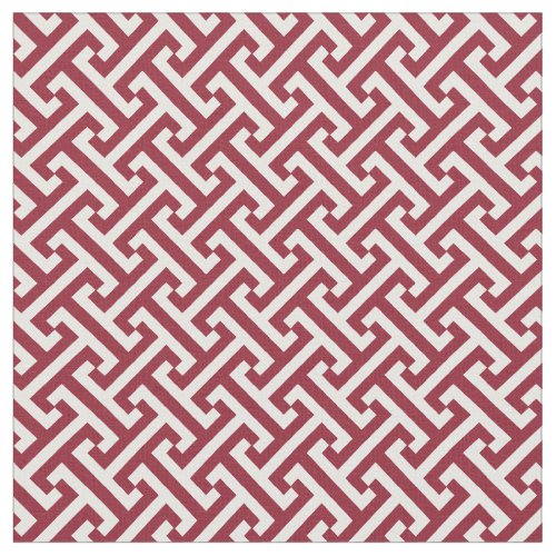 Crimson Greek Key Pattern Fabric