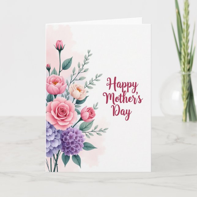 Crimson Happy Mothers Day Card (Front)