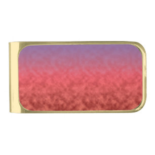Crimson Haze at Dusk Gold Finish Money Clip