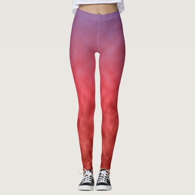 Crimson Haze at Dusk Leggings (Front)