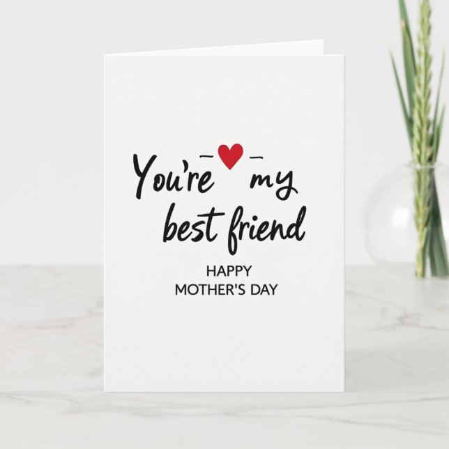 Crimson Heart Best Friend Card (Front)