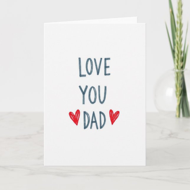 Crimson Heart Dad Love Card (Front)