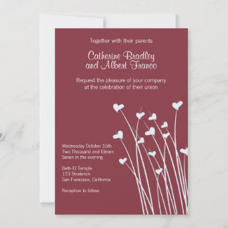Crimson Heart Fields Wedding Invite
