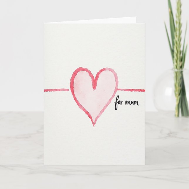 Crimson Heart For Mum Card (Front)