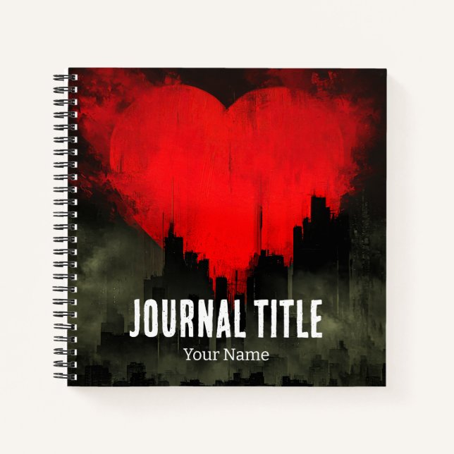 Crimson Heart Journal — Custom Name & Title (Front)