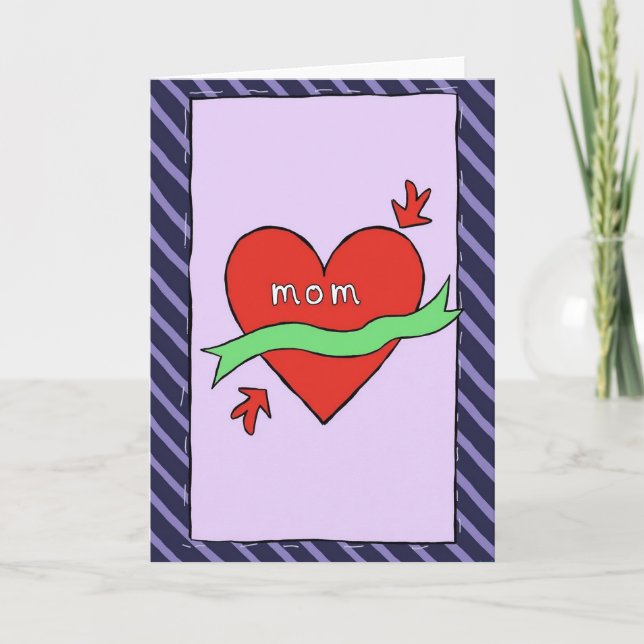 Crimson Heart Mom Card (Front)