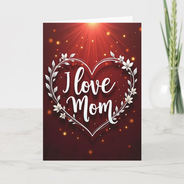 Crimson Heart Moms Day Card (Front)