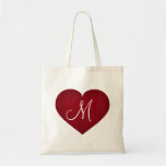 Crimson Heart - Monogram Tote Bag at Zazzle